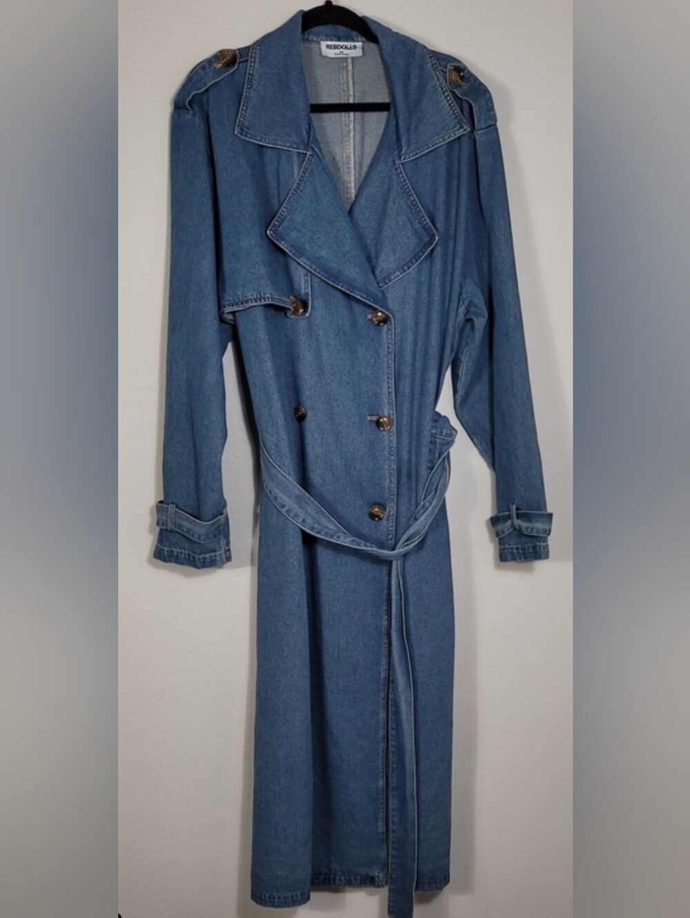 Rebdolls Denim Trench Coat Size 3X Belted Vintage Cotton Streetwear